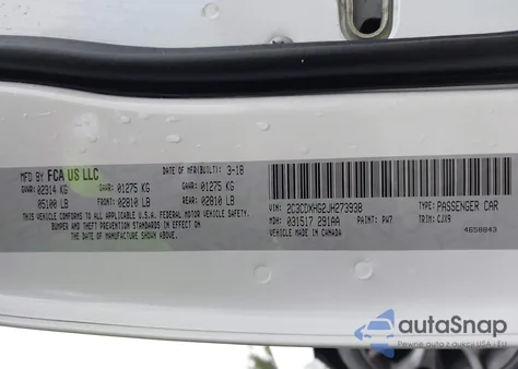 2018 Dodge Charger Sxt Plus Rwd z USA, uszkodzony, nr VIN 2C3CDXHG2JH273938